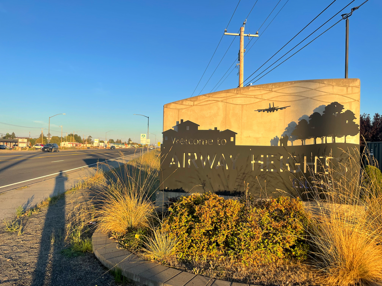 Airway Heights welcome sign in Airway Heights, Washington