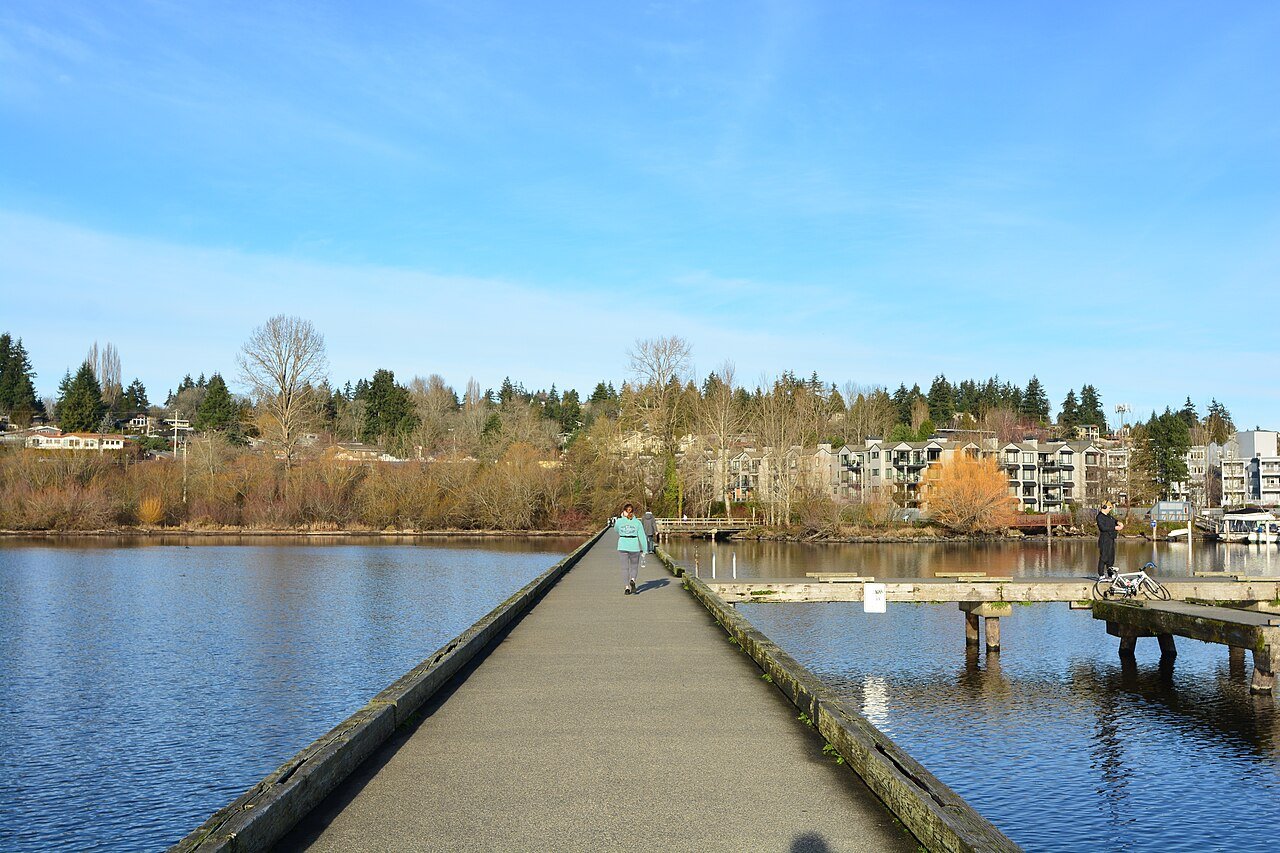 Log Boom Park pier in Kenmore, Washington