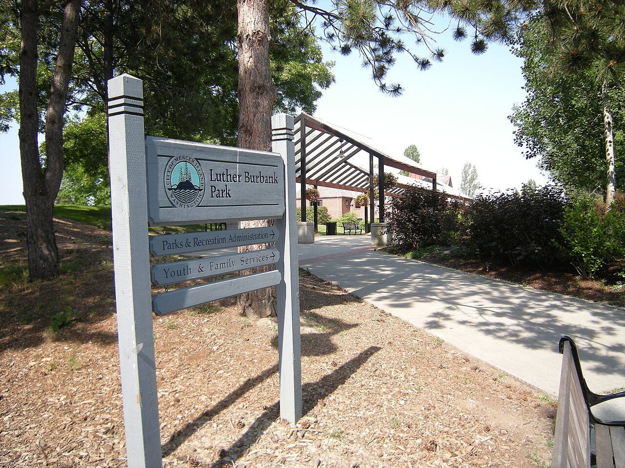 Luther Burbank Park entrance in Mercer Island, Washington